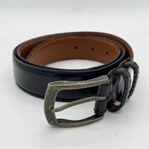 Joseph Abboud Leather Belt 36 Black Brown Italy 1.75" Wide Mens Classic